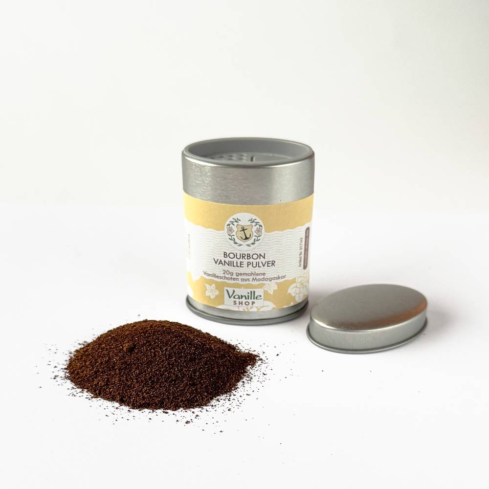 20g Bourbon Vanille Pulver in einer Streudose